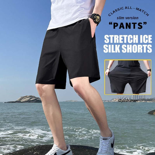 Pantalones cortos de seda elástica para hombre L.O
